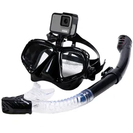 Dykmasker Joymaysun Snorkel Tube Set Diving Mask Antifog Swimming Diving Goggles Snorkel Tube för GoPro Underwater Sports Camera 230411
