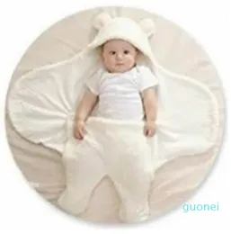 Cobertor infantil unissex com capuz, manta envoltória de lã para recém-nascidos, saco de dormir para bebês
