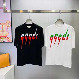 デザイナーTシャツメンズカジュアルXXXXLTシャツモノグラム半袖クルーネックトップショートスリーブ黒と白のプルオーバーM-4XL