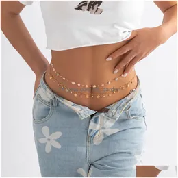 Belly Chains Boho Metal Butterfly Crystal Pendant Waist Chain Natural Stone String Belly Retro Y Bikini Body Jewelry Drop De Dhgarden Dhu82