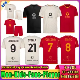 23 24ローマの新しい広告Dybala Lukaku TottiファンプレーヤーサッカージャージPellegrini Veretout Zaniolo Abrahamfootball Shir