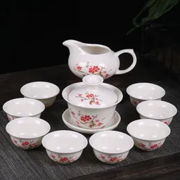 Preferencja chińska kung fu herbata pijowa fioletowa gliniana ceramiczna binglie obejmuje herbatę filiżankę tureen infuser taca 303J