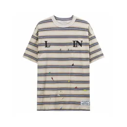 lanvin shirt lanvins shirt lanvin hoodie Designer Luxury Lanvins Classic Speckled Stripe Round Neck T-shirt for Men and Women Same Style Clothing 1 VMGX SWQH