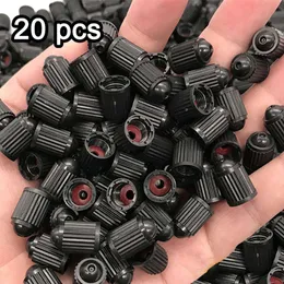 Nowy zawór oponowy 20pcs Plastikowe czarne kociwy zaworów do opony rowerowej z O Gumowym pierścieniem okładki Kształtujące zawór kuny do motocykli samochodowych