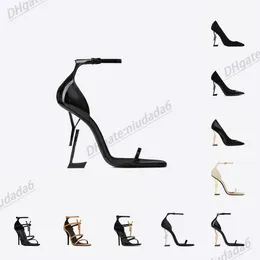 With Box YSLLY Designer YS Heel Sandal luxury opyum cassandra designer sandal women patent smooth classic leather men shoe vegetabletanned velet slide 10c