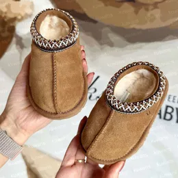 Üstler UG Kids Toddler Tasman II terlik tazz bebek ayakkabıları kestane kürk slaytlar koyun derisi klasik ultra mini boot kış katırları slip-on süet wougglis botları