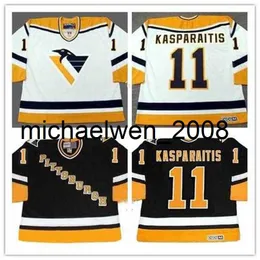 Weng Custom XS-5XL DARIUS KASPARAITIS 1998 CCM Schwarz Weiß Throwback Home Jeder Name Jeder Name Hockey Jersey Vintage