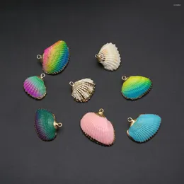 Charms 4 PCS Colorful Sector Shell Pendant For DIY Necklace Bracelet Anklet Furniture Accessories Sewing Craft Jewelry Gift