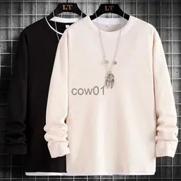 Men's T-Shirts Fake two pieces long-sleeved sweater men's spring and autumn loose tops outer wear bottoming shirt inside the new casual T-shirt J231111
