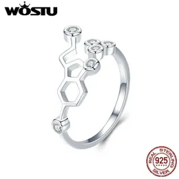 Band Rings WOSTU New Arrival 925 Sterling Silver The Honeycomb Finger Rings For Women Ring Fashion Brand Jewelry Gift CQR433 P230411
