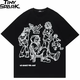 Men's T-Shirts Japanese Harajuku T-Shirt Men Streetwear Funny Anime Cartoon Graphic T Shirt Men Cotton Tshirt Oversized Tops Tees HipHop 230411