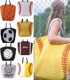 Baseball Tote Tote Bag w Softball Baseball Volleyball Football Football Tote Bag na płótnie torba na ramię Women Sports Torby HA13995802489
