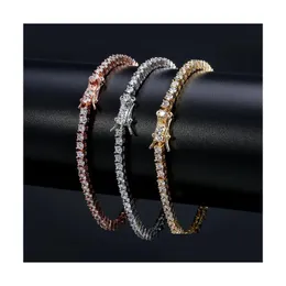 3 Colors Famous Designer Fashion Tennis Bracelets Chains Hip-Hop Tide Mens Bangle Zircon M Bracelet Drop Delivery Dhsn5