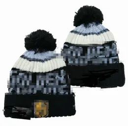 Herrenmützen Vegas Golden Beanies Vancouver Beanie-Mützen Alle 32 Teams Strickbündchen mit Bommel Gestreifte Sideline-Wolle Warm USA College Sport Strickmütze Hockeymütze für Damen a0