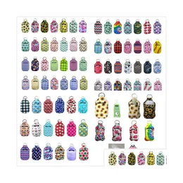 163Styles Customize Neoprene Hand Sanitizer Bottle Holder Keychain Bags 30Ml Hands Sanitizers Bottles Chapstick Holders With Baseball Dhcsx