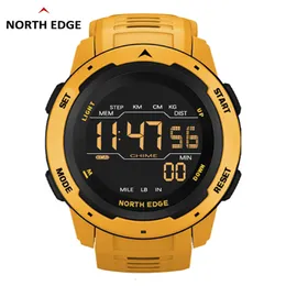 Armbandsur North Edge Men Digital Watch Men's Sports ES Dual Time Pedometer Alarm Clock Waterproof 50m Military 230410