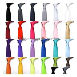 Neck Ties Fashion 32 Colors Silk Ties For Men Solid Celebrity Pajaritas Gravata Slim Mens Neck Skinny Tie 5Cm Drop Delivery Dhgarden Dhnkq