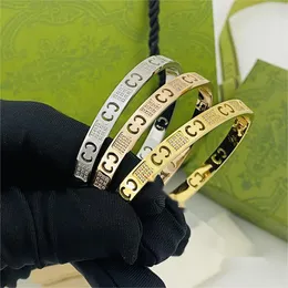 Moda Çift G Bilezikler Tasarımcı Kadınlar için Barkly Gül Gümüş Altın Bilezik Diamond Tasarımcı Takı Titanyum Çelik Tonga Bangles 17cm Lady Party Hediye