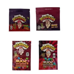 Warheads Edible Mylar Packaging Påsar surt chewy kuber wowheads 3 sidoförsegling dragkedja luktbevis i lager nhptl