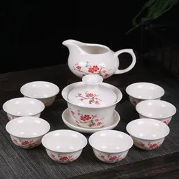 Preferenza Set da tè Kung Fu cinese Bicchieri Binglie in ceramica con argilla viola include Teiera Tazza Zuppiera Infusore Vassoio da tè267s