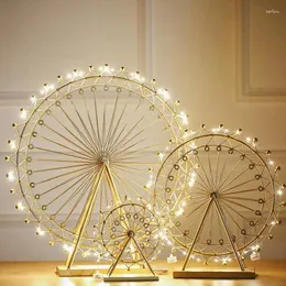 Decorative Plates Room Decor Light Luxury Ferris Wheel Furnishing Piece Rotating Creative Jewelry Shop Decoration Props Broadcast Keyword