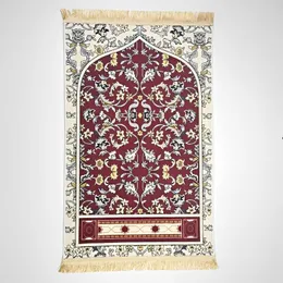 Ковребная молитва Мат Ультрафийный имитация кашемир поклонение одеяло мусульманское портативное молитвенное мат для Ramadan Vintage Pattern Eid Tassel Z0411