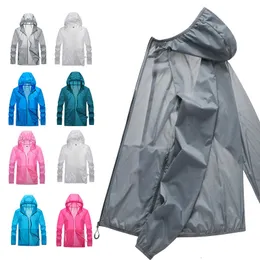 Outdoor Jackets Hoodies Pocket Quick-Drying Sun Protection Clothing Ultrathin Sunscreen Jacket Windbreaker Cycling Running Camping Breathable Shirt 230412