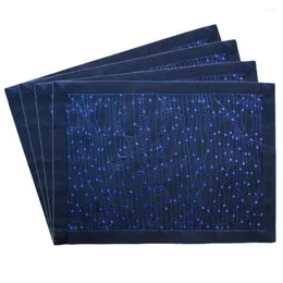 Table Mats Design Sparkle Glitter Blue Placemat Bling Mat Set Of 4 Pcs GIFT