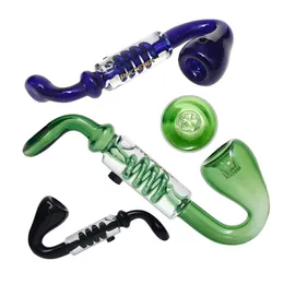 7.2 Inches New Design Phoenixstar Sherlock Freezable Coil Glass Oil Burner Pipe Bong Glycerin Freezable Coil Thick Pyrex Smoking Pipes with 5-hole glass filter screen