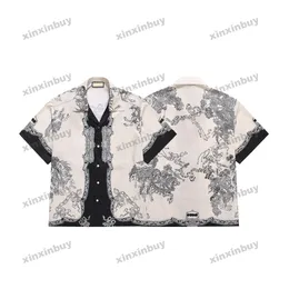 Xinxinbuy Men Designer Tee T Shirt 23ss Paris Letter Letter Rabbit Floral Wzór Bawełniany krótki rękaw