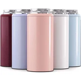 12-Unzen-Thermosbär-Dosenkühler, vakuumisolierte Tassen, doppelwandiger Tassenkühler aus 304-Edelstahl, Cola-Skinny-Dosenkühler 201204241B