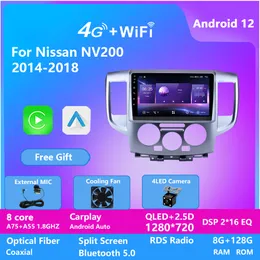 128g Car Video Multimedia Android 12 Auto Radio con Carplay/wifi Unità principale da 9 pollici per Nissan NV200 2014-2018