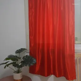 Cortina de cetim de cor sólida, perfeita para quarto/sala de estar, janelas do chão ao teto, cortinas blackout translúcidas, decoração de casa