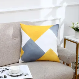 Pillow 1 Pc Geometric Printed Cover 45 Plush Square Pillowcase For Living Room Bedroom Car Sofa Home Decoration