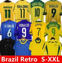 1998 브라질 축구 유니폼 2002 레트로 셔츠 Carlos Romario Ronaldinho 2004 camisa de futebol 1994 BRASILS 2006 1982 RIVALDO ADRIANO JOELINTON 1988 2000 1957 2010