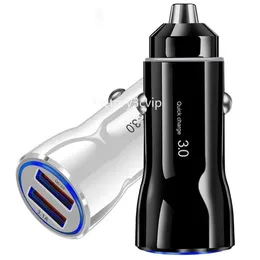 18W schnelles Schnellladegerät Dual-USB-Anschlüsse QC3.0 Autoladegerät-Adapter Fahrzeugladegeräte für IPhone 15 14 12 13 Samsung Xiaomi Android F1 GPS