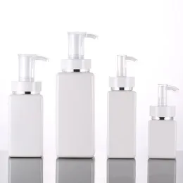 Weiße quadratische Lotion-Pumpflaschen aus PET, Alkohol, Gel, Desinfektionsmittel, Shampoo, Händedesinfektionsflasche, kosmetische Unterverpackung, Kunststoffflasche, Qualität