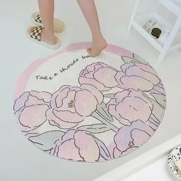 Carpets Ins Style Girl Bathroom Non Slip Mat Household Flower Shower Room Suction Cup Anti Fall Floor Toilet