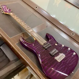 chitarra elettrica Purple Music Man JP6 trasparente John Petrucci Signature Musicman 6 corde Guitarra personalizzata imbullonata sul manico