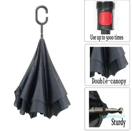 Anti-rebound Double Layer Inverted Umbrella with C-Shaped Handle 2222