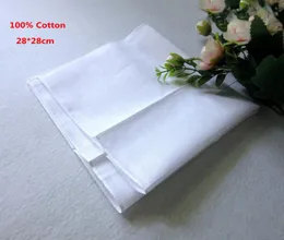 100 Cotton Male Table Satin Handkerchief Pure White Hankerchiefs Cotton Towel Mens Suit Pocket Square Handkerchief whitest 100pcs6502736