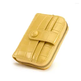 Card Holders Wallet For Women Bag Women's Small Exquisite Alligator Pattern Multi-card Organ Clip Zipper