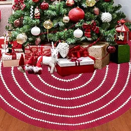 Рождественские украшения KX4B 48-дюймовая юбка-елка вязаная полоска в деревенском стиле толстые рождественские праздничные украшения