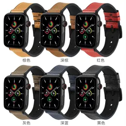 Do Apple Watch Pasp Band Fashion Silikonowa naklejka Lichee Print AppleWatch7654321 Skórzany pasek 38/40/41 mm/42/44/45/49 mm