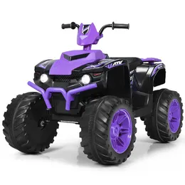 1 2 V Детский 4-колесный квадроцикл Quad Ride на автомобиле со светодиодной подсветкой Музыка USB Фиолетовый