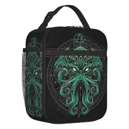 Buz Paketleri/İzotermik Çantalar Lovecraft Büyük Cthulhu Yalıtımlı Öğle Yemeği Tote Çanta Korku Monster Ahtopus Tentacle Resuable Termal Soğutucu Bento Kutusu Çalışma Okulu 230411