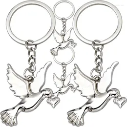 Keychains 4pcs Pigeon Keychain Bag Hanging Decor Key Chain Ring Charm Pendant