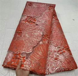 Other Arts and Crafts Fashion African Brocade Jacquard Fabric Woman Organza Lace Material Floral Mesh Cloth Nigerian Tulle French Net Tissu DJO35 230412