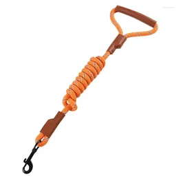Dog Collars Leash Recretive Heavy Duty Traction Rope Strong Leather Walking Protective Hunting CampingLeashes