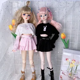 Puppenkörperteile 60 cm Bjd Stoffmädchen Lolita Kleid JK Full Set Puppenkleidung 1/3 Cool Girl Doll Fullset Anzug ohne Schuhe Zubehör für 60 cm Bjd Doll 230412